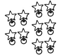 Metallic Star Clasp Set Wear Resistant Tiny Jewelry Findings for Accessories Keyring Decoration Supplies Multicolor Alloy Star Charm Keyring