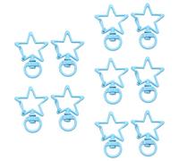 Metallic Star Clasp Set Wear Resistant Tiny Jewelry Findings for Accessories Keyring Decoration Supplies Colorful Star Keychain Lobster Clasp