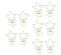 Metallic Star Clasp Set Wear Resistant Tiny Jewelry Findings for Accessories Keyring Decoration Supplies Multicolor Alloy Star Charm Keyring