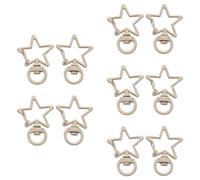 Metallic Star Clasp Set Wear Resistant Tiny Jewelry Findings for Accessories Keyring Decoration Supplies Colorful Star Keychain Lobster Clasp