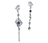 Metallic Star Moons Earrings Featuring Flowing Detail and Sparkling Zircon Stones Ear Pendant for Women Elegant Metallic Star Moons Earrings Featuring Flowing Detail and Sparkling Zircon Stones Ear