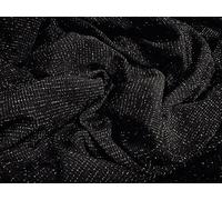 Metallic Stretch Knitwear Jersey Fabric, per metre - Black with Silver Lurex