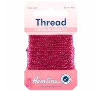 Metallic Thread 10m Embroidery 221D, 25 Fuchsia Cerise Pink, 2 Reels