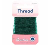 Metallic Thread Shiny Glitter 10 Metres Embroidery Craft Christmas 15 Color 221D, 19 Bottle Green, 2 Reels