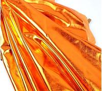 Metallic Tissue Foil Lame 4 Way Stretch Spandex Fabric by Yard 39X59 in Orange Fabric A6