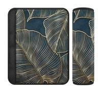 Metallic Tropical Plant Leaves 2 Pack Shoulder Strap Cushion, Release Stress to Your Neck and Shoulders, Seatbelt Cover pad for Van