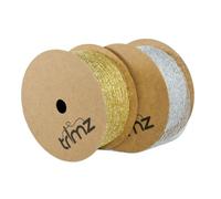 Metallic Webbing Value Bundle - Gold & Silver Webbing Reels (20m Each) - Premium Decorative Trims for Bulk Crafting, Event Décor, and Gift Wrapping