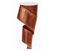 Metallic Wired Edge Ribbon - 10 Yards (Copper, 2.5 Inch)