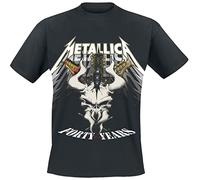 Metallica Men's 40th Anniversary Forty Years (Back Print) Slim Fit T-Shirt Black, multi-coloured, XXL