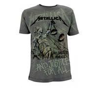 Metallica T Shirt And Justice For All Neon Official Grey Mens Tee Metal Merch