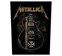 Metallica Back Patch Hetfield Guitar Official Black Iron On Woven (36cm x 29cm) One Size