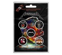 Metallica Badge Pack Band Logo Albums Hardwired 5 x Pin Button in Black metallica Black One Size
