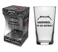 Metallica Beer Glass Hardwired to Self Destruct Band Logo Official Boxed One Size