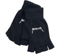 Metallica Gloves Classic Spiked Band Logo Official Fingerless Black One Size