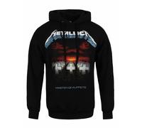 Metallica Hoodie Master of Puppets Tracks Hooded Top Official Black Mens Band
