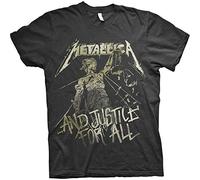 Metallica Justice Vintage Official Tee T-Shirt Mens Unisex (Large) Black