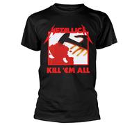 Metallica Men's Kill 'Em All Tracks BL_TS: L T-Shirt, Black (Black Black), Large (Size:Large)