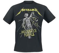 Metallica Men's and Justice for All Tracks_Men_BL_TS: S Regular Fit Crew Neck Short Sleeve T - Shirt, Black (Black Black), Small (Manufacturer Size:Small)