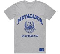 Metallica Men's College Crest T-Shirt in Grey | Size: 2XL metallica Grey 2XL