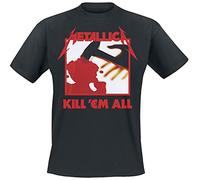 Metallica Men's Kill 'Em All Tracks BL_TS: L T-Shirt, Black (Black Black), Large (Size:Large)