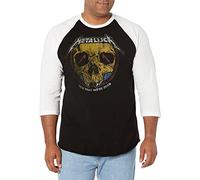 Metallica Men's Now That We're Dead Raglan Baseball Jersey, Black/White, XL