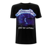 Metallica Men's Ride The Lightning Tracks Back Print T-Shirt in Black | Size: Medium metallica Black M