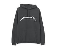 Metallica Merch Traffic Men's Classic Logo Unisex Pullover Hoodie Hooded Sweatshirt, Charcoal, XXL