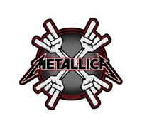 Metallica Patch Metal Horns Band Logo Official Black Cut Out 10cm x 9cm Taglia unica