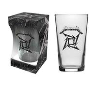 Metallica Pint Glass Black Album Ninja Star Band Logo Official Boxed One Size