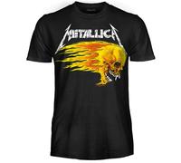 Metallica Pushead Flaming Skull T-Shirt Official Rock Band Heavy Metal Unisex Adult Boy Jersey, Flaming Skull, XL