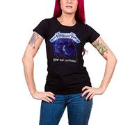Metallica T Shirt Ride The Lightning Tracks Official Womens Skinny Fit Black XXL