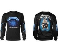 Metallica T Shirt Ride The Lightning Band Logo Official Mens Black Long Sleeve L