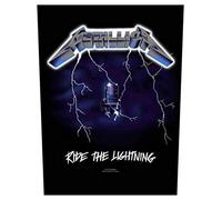Metallica Ride The Lightning Backpatch - 1x Black Rectangular Sew-on Embroidered Patch