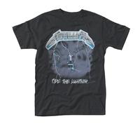 METALLICA - RIDE THE LIGHTNING BLACK T-Shirt, Front & Back Print Small