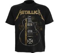 Metallica Spiral Hetfield Iron Cross - Front Print T-Shirt Black - M