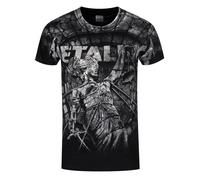 METALLICA - STONED JUSTICE (ALL OVER) BLACK T-Shirt, Front & Back Print Small