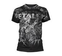 METALLICA - STONED JUSTICE (ALL OVER) BLACK T-Shirt, Front & Back Print Small