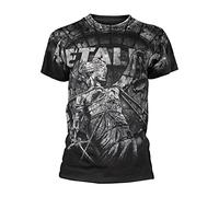METALLICA - STONED JUSTICE (ALL OVER) BLACK T-Shirt, Front & Back Print Small