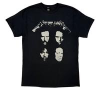Metallica T Shirt 4 Faces Band Logo Official Mens Black L