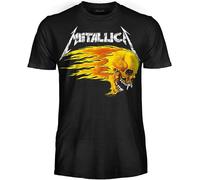 Metallica T-Shirt Adult Flaming Skull Cotton Official Original