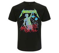 Metallica T Shirt and Justice for All Original Band Logo Official Mens Black S