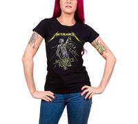 Metallica T Shirt And Justice For All Tracks Official Womens Skinny Fit Black 14