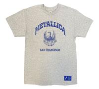 Metallica College Crest Men's T-Shirt Grey Band Merch, Bands