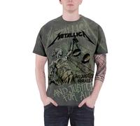 Metallica T Shirt Justice for all Neon Official Mens New Grey All Over Print