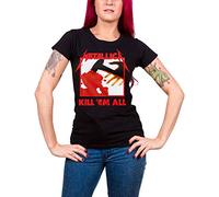 Metallica T Shirt Kill Em All Tracks Band Logo Official Womens Skinny Fit Black M