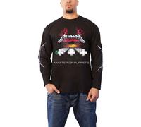 Metallica T Shirt Master of Puppets Band Logo Official Mens Long Sleeve