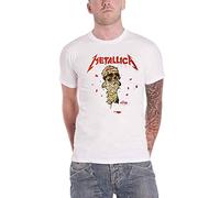 Metallica T Shirt One Landmine Band Logo Official Mens White M