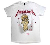 Metallica T Shirt One Landmine Band Logo Official Mens White S