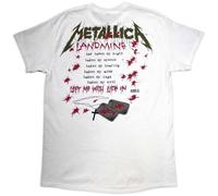 Metallica T Shirt One Landmine Band Logo Official Mens White XXL