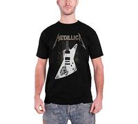 Metallica T Shirt Papa Het Guitar Distressed Band Logo Official Mens New Black M